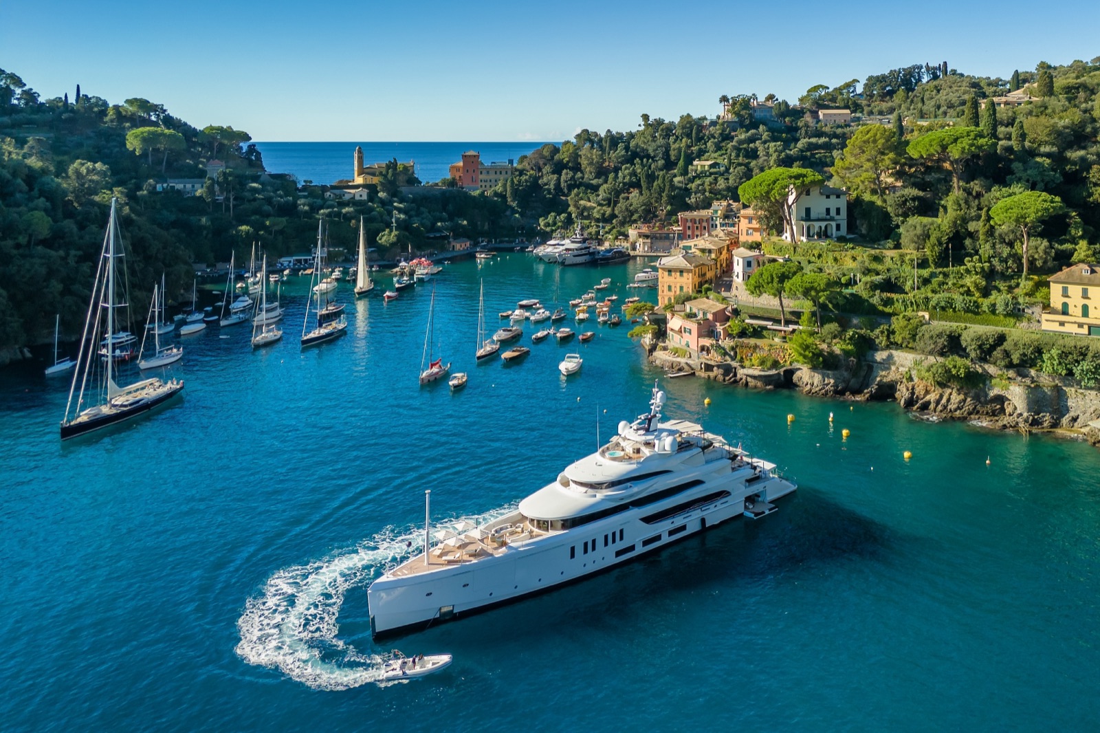 Aerial view of Portofino's harbour